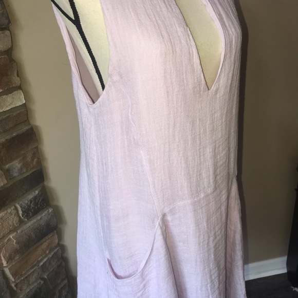 Free People linen sleeveless front cutout dress - Picture 3 of 5